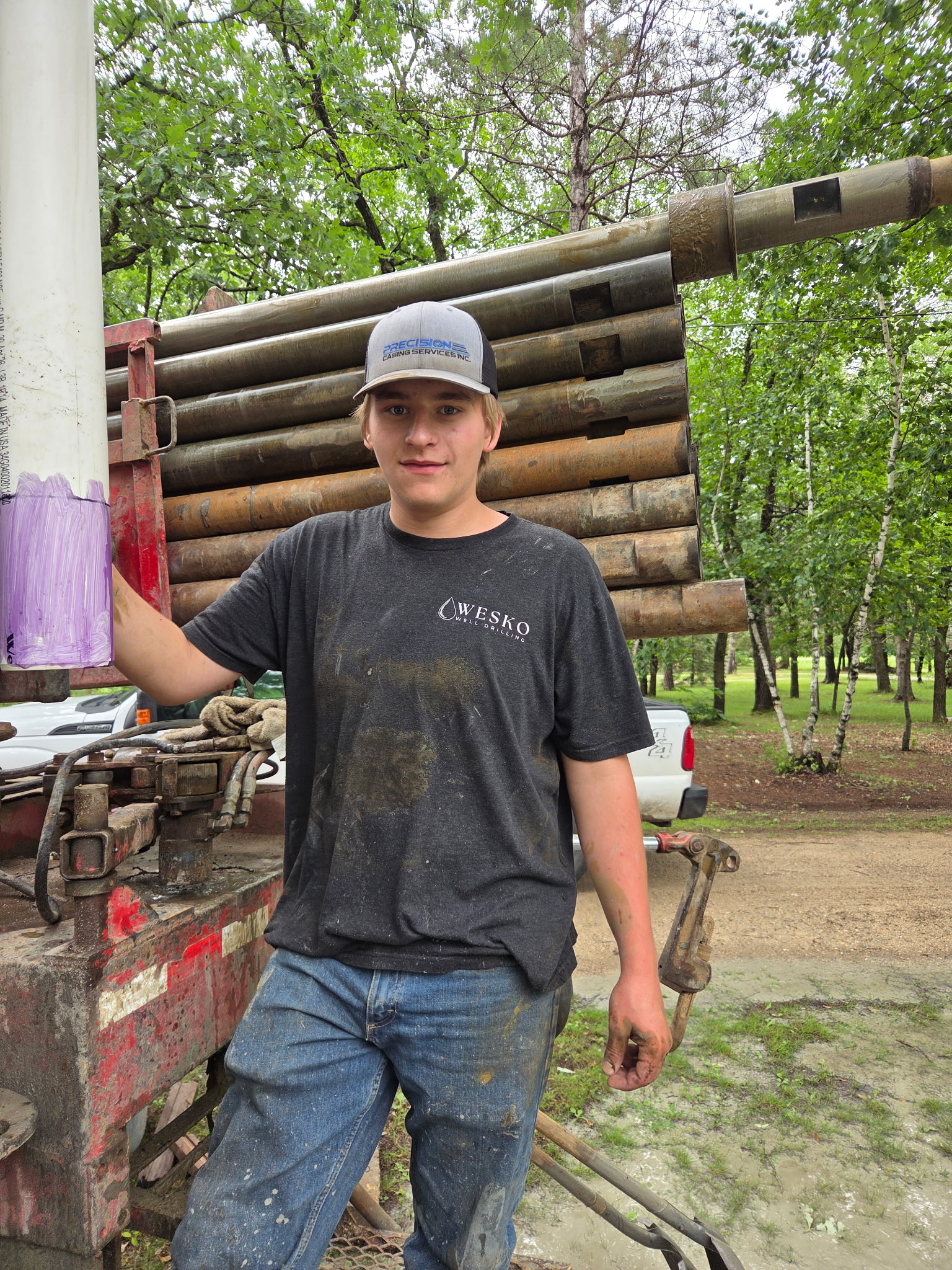 Rory, WESKO Well Drilling crew member